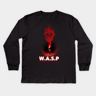 wasp red smoke Kids Long Sleeve T-Shirt